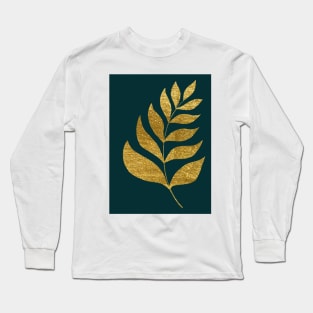 Simple branch - green and gold Long Sleeve T-Shirt